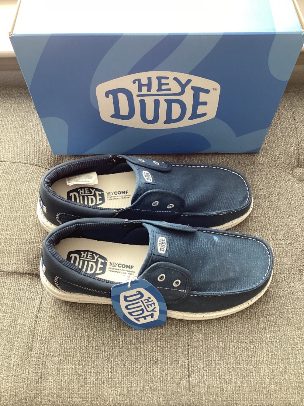 Hey Dude Men's Wally Cru Stretch Canvas Casual Moccasins, size 9